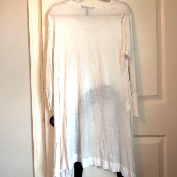 BCBG MAXAZRIA CLOVER HIGH-LOW TOP/TUNIC LONG SLEEVE Medium Black and White - Picture 5 of 6